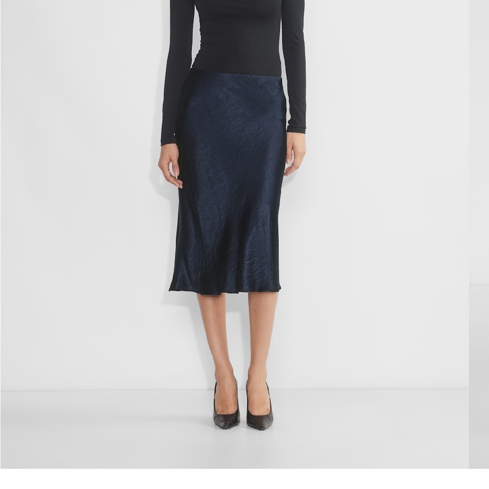 Aritzia Navy Midi Skirt